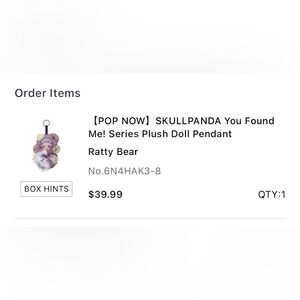 POP NOW Skullpanda Plush Doll Pendant -you found me!